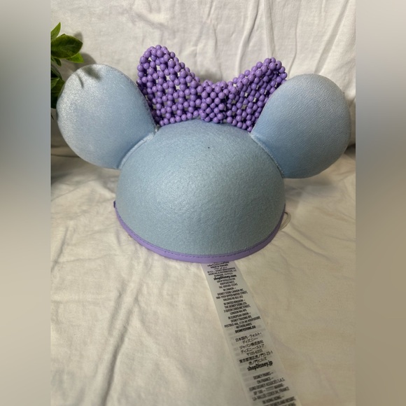 Disney Parks Minnie Mouse Beaded Purple Blue Ear Hat For Adults New With Tag - Picture 2 of 4